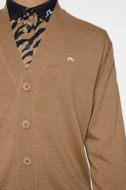 Golf|Knitwear<J.Lindeberg Lucas Knitted Cardigan TigersEye