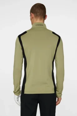 Golf|Base & Mid Layers<J.Lindeberg Lukas Quarter Zip Mid Layer OilGreen