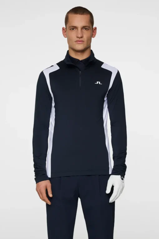 Golf|Base & Mid Layers<J.Lindeberg Lukas Quarter Zip Mid Layer JLNavy