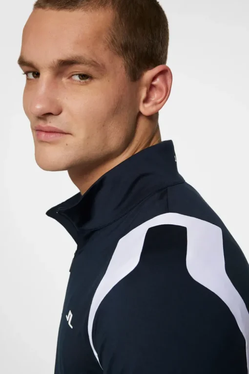 Golf|Base & Mid Layers<J.Lindeberg Lukas Quarter Zip Mid Layer JLNavy