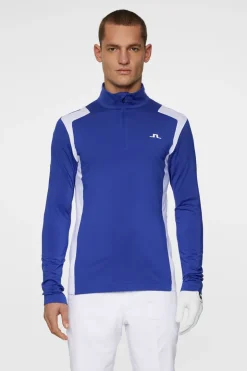 Golf|Base & Mid Layers<J.Lindeberg Lukas Quarter Zip Mid Layer ClematisBlue