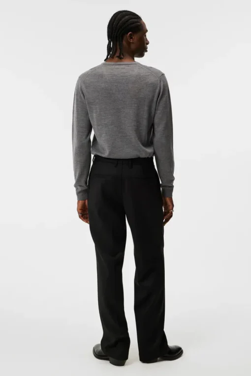 Tops|Knitwear<J.Lindeberg Lymann Merino V-neck Sweater GreyMelange