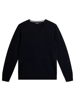 Knitwear|Tops<J.Lindeberg Lymann Merino V-neck Sweater Navy