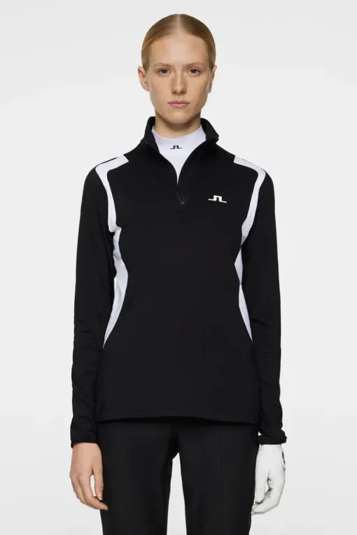 Golf|Base & Mid Layers<J.Lindeberg Mae Quarter Zip Mid Layer Black