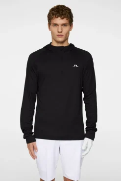Golf|Base & Mid Layers<J.Lindeberg Mario Quarter Zip Hood Black