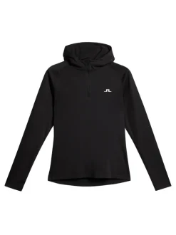Golf|Base & Mid Layers<J.Lindeberg Mario Quarter Zip Hood Black