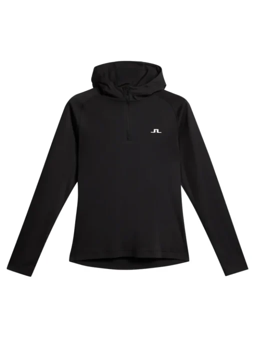 Golf|Base & Mid Layers<J.Lindeberg Mario Quarter Zip Hood Black