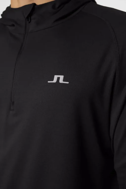 Golf|Base & Mid Layers<J.Lindeberg Mario Quarter Zip Hood Black