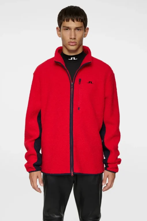 Ski|Base & Mid Layers<J.Lindeberg Peter Pile Jacket BarbadosCherry