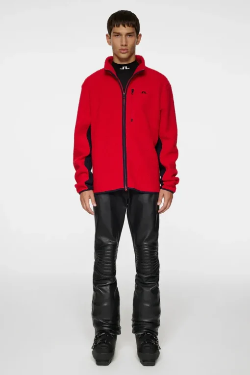 Ski|Base & Mid Layers<J.Lindeberg Peter Pile Jacket BarbadosCherry