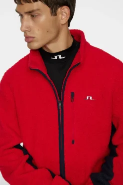 Ski|Base & Mid Layers<J.Lindeberg Peter Pile Jacket BarbadosCherry