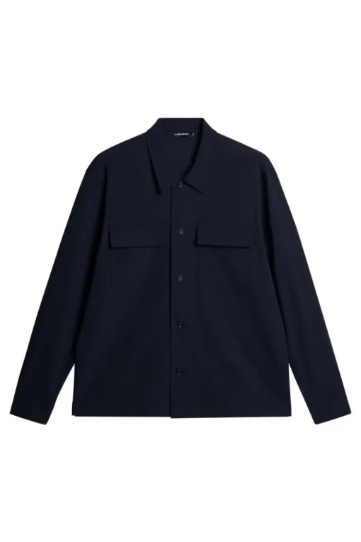 Jackets|Outerwear<J.Lindeberg Reid Drape Overshirt JLNavy