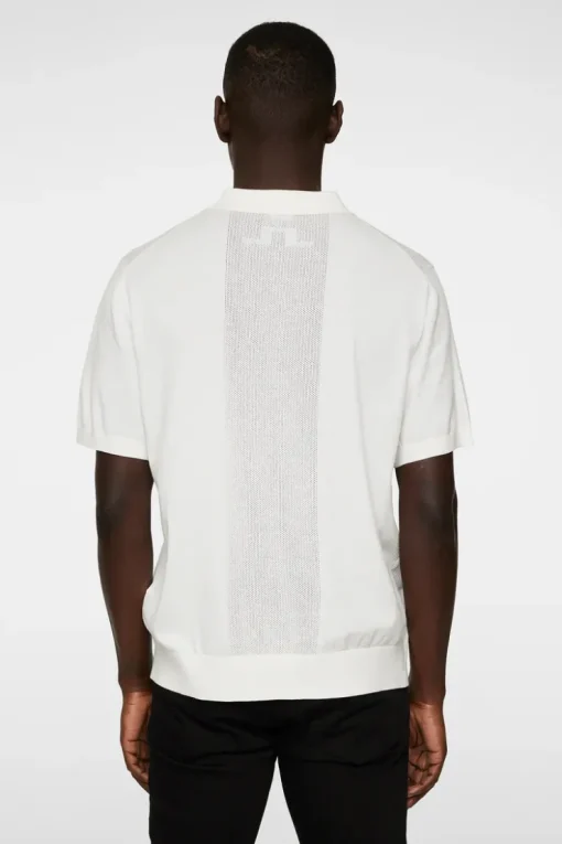 Knitwear|Tops<J.Lindeberg Reymond Solid Stripe Polo White