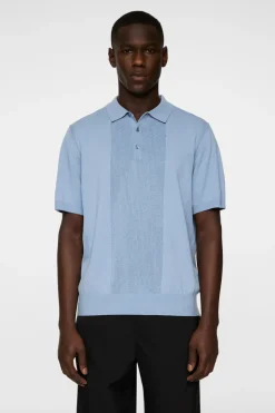 Polo Shirts|Knitwear<J.Lindeberg Reymond Solid Stripe Polo RainWashed
