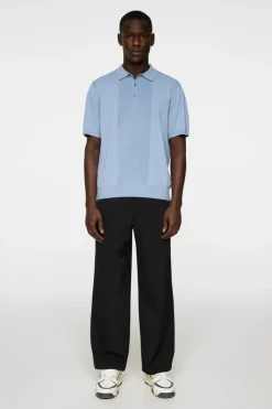 Polo Shirts|Knitwear<J.Lindeberg Reymond Solid Stripe Polo RainWashed