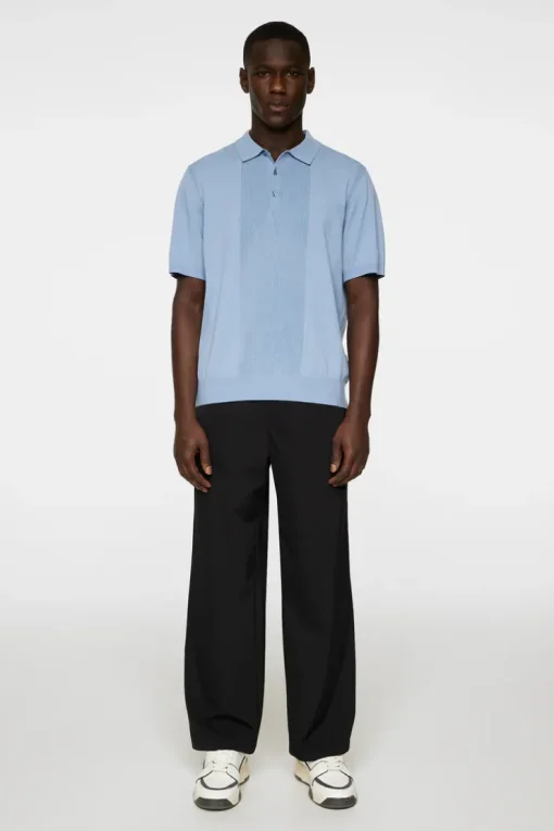 Polo Shirts|Knitwear<J.Lindeberg Reymond Solid Stripe Polo RainWashed