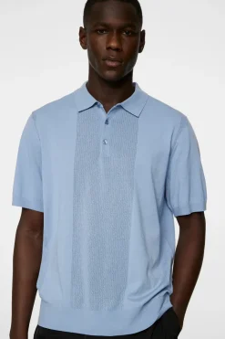 Polo Shirts|Knitwear<J.Lindeberg Reymond Solid Stripe Polo RainWashed