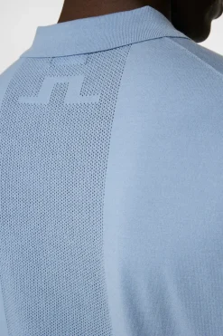 Polo Shirts|Knitwear<J.Lindeberg Reymond Solid Stripe Polo RainWashed