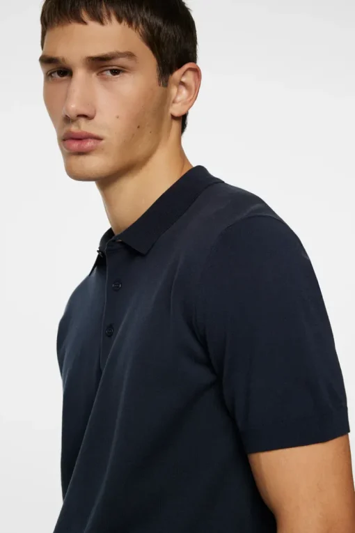 Polo Shirts|Knitwear<J.Lindeberg Ridge Knitted Polo JLNavy