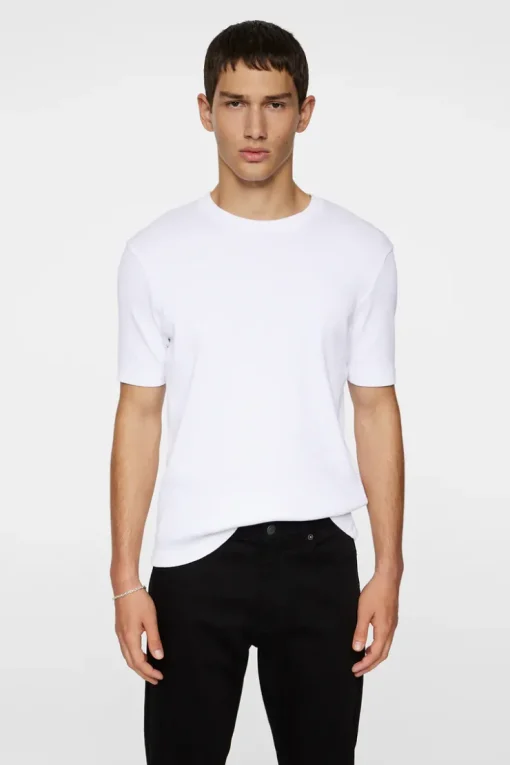 T-shirts|Tops<J.Lindeberg Rob Slim Rib Tee White