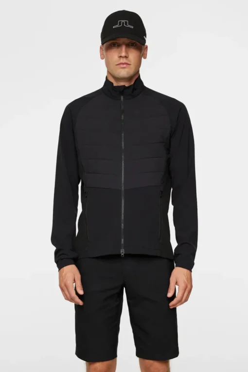 Golf|Jackets<J.Lindeberg Tech Hybrid Softshell Jacket Black