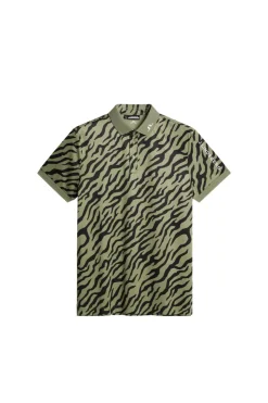 Golf|Polo Shirts<J.Lindeberg Tour Tech Print Polo TourTigerOliveM