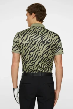 Golf|Polo Shirts<J.Lindeberg Tour Tech Print Polo TourTigerOliveM