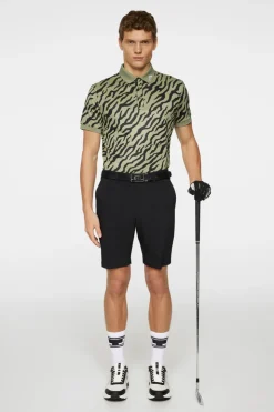 Golf|Polo Shirts<J.Lindeberg Tour Tech Print Polo TourTigerOliveM