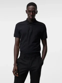 Polo Shirts|Tops<J.Lindeberg Troy Polo Shirt Seasonal Pique Black