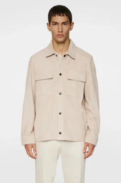 Jackets|Outerwear<J.Lindeberg Wilden Suede Overshirt Moonbeam