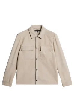 Jackets|Outerwear<J.Lindeberg Wilden Suede Overshirt Moonbeam