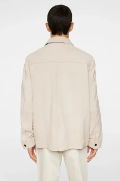 Jackets|Outerwear<J.Lindeberg Wilden Suede Overshirt Moonbeam