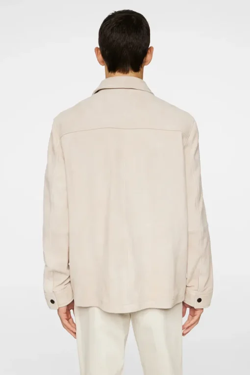 Jackets|Outerwear<J.Lindeberg Wilden Suede Overshirt Moonbeam
